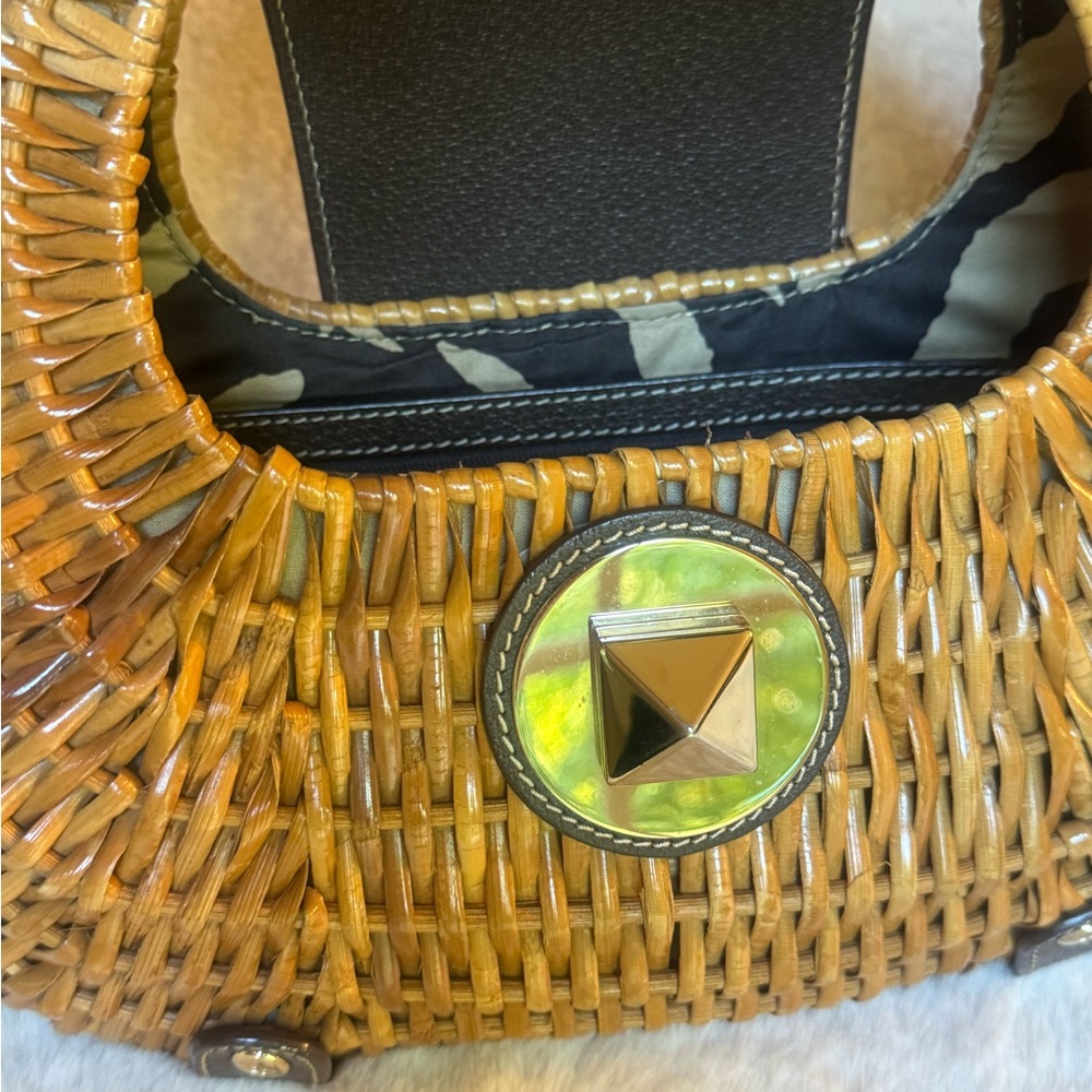 Kate Spade Santiago Rattan Handbag - Picture 7 of 14